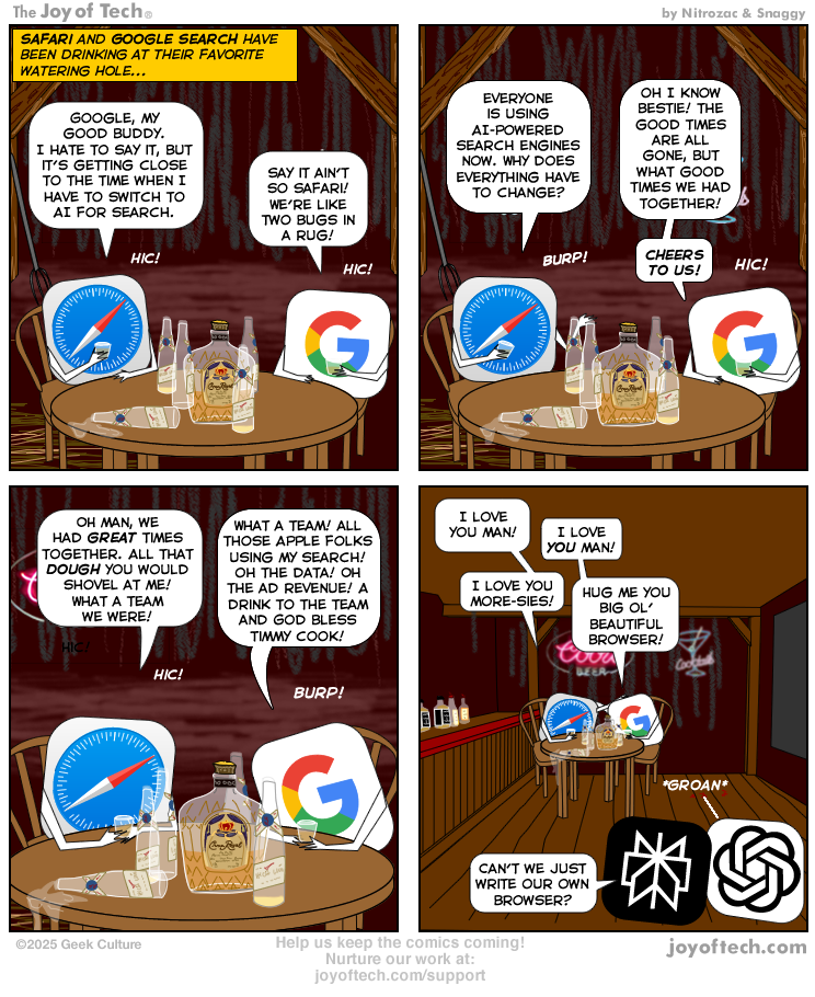 Safari and Google walk into a bar...